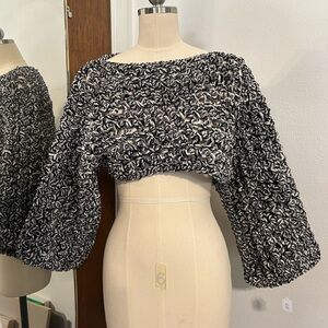 Chic Black and White Knit Sweater